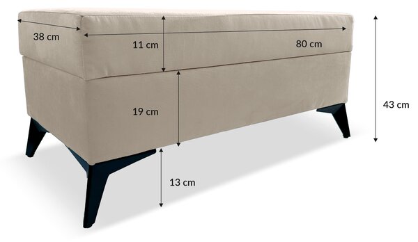 Taburet IRMA 80x38 s úložným priestorom - béžový - ITAKA 05
