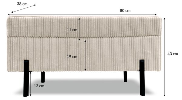 Taburet LANA 80x38 s úložným priestorom - zelený - menčester - LINCOLN 72