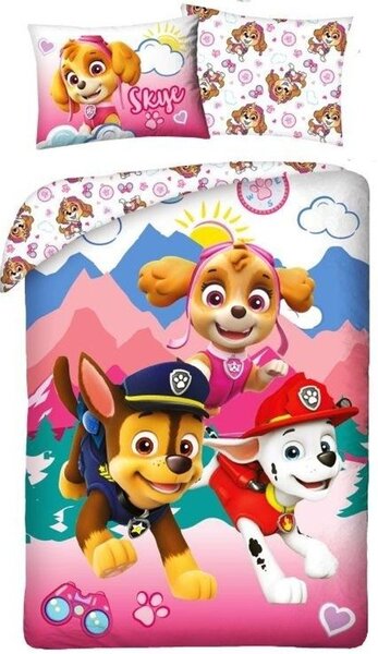 Bavlnené posteľné obliečky Tlapková patrola v horách