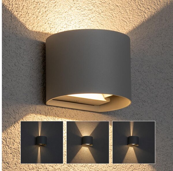 Brilagi - LED Vonkajšie nástenné svietidlo RONDO LED/6W/230V šedá IP54