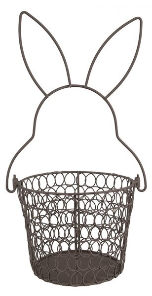Hnedý drôtený dekoračný košík králik Bunny - Ø 15*34 cm - Clayre & Eef