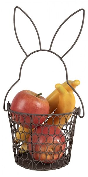 Hnedý drôtený dekoračný košík králik Bunny - Ø 15*34 cm - Clayre & Eef