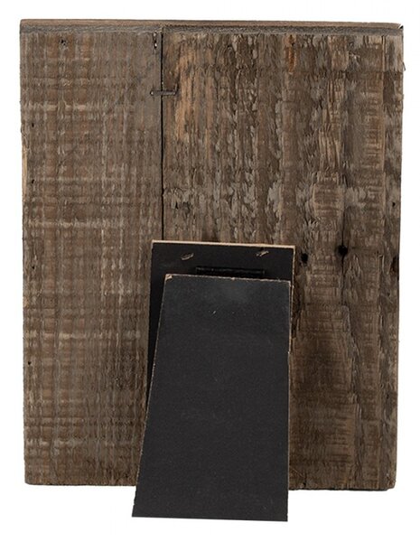 Hnedý antik drevený fotorámik s klipom Clipp - 21*3*16 cm / 9*13 cm - Clayre & Eef