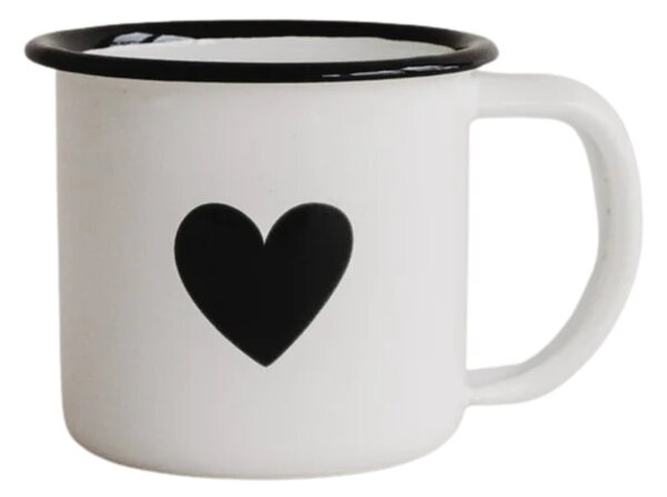 Smaltovaný hrnček na espresso Heart 70 ml