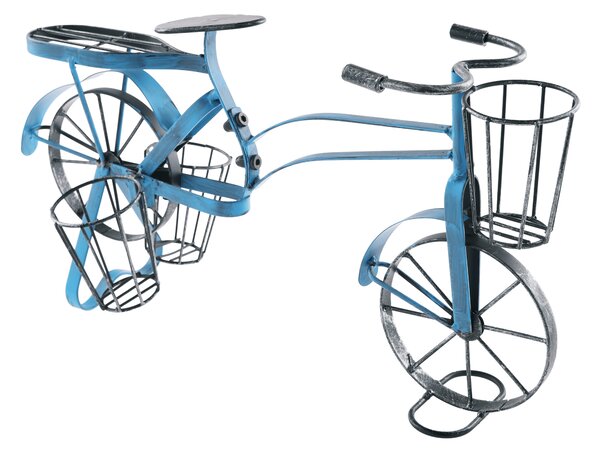 NovýNábytok.sk Retro kvetináč v tvare bicykla Alberic (čierna + modrá). Vlastná spoľahlivá doprava až k Vám domov. 1028840
