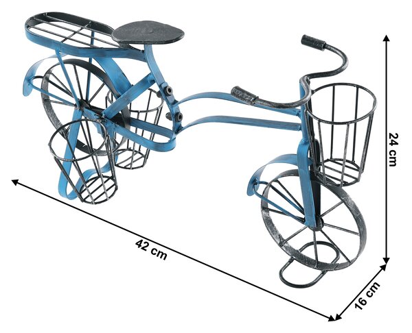 NovýNábytok.sk Retro kvetináč v tvare bicykla Alberic (čierna + modrá). Vlastná spoľahlivá doprava až k Vám domov. 1028840