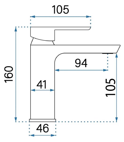 Rea Argus, umývadlová batéria h-160, medená matná, REA-B3005