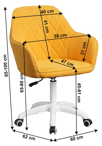 Kancelárske kreslo Senta (žltá). Vlastná spoľahlivá doprava až k Vám domov. 1033939