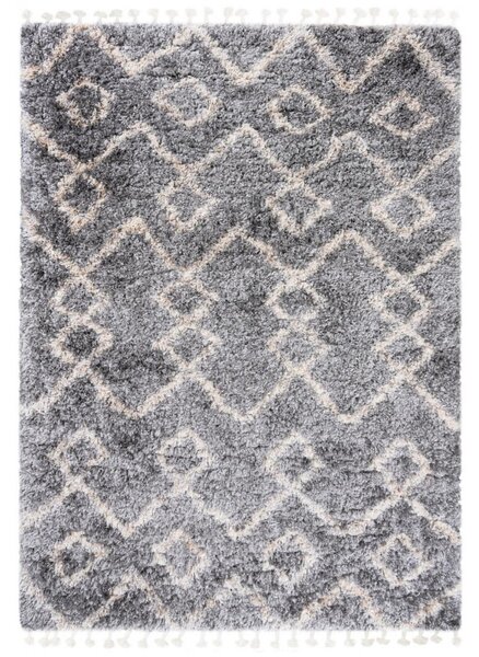 Kusový koberec shaggy Tizoc sivý 200x300cm