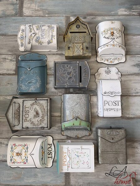 Šedá retro poštová schránka Mail - 26 * 10 * 31 cm - Clayre & Eef
