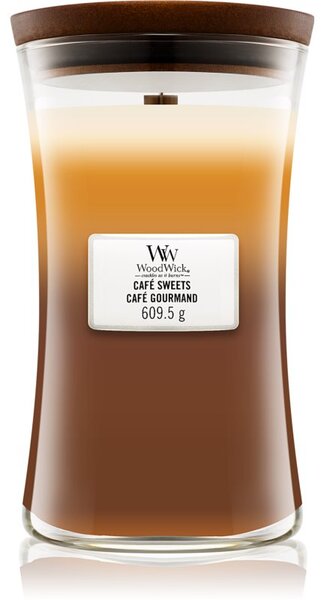 Woodwick Trilogy Café Sweets vonná sviečka s dreveným knotom 609,5 g
