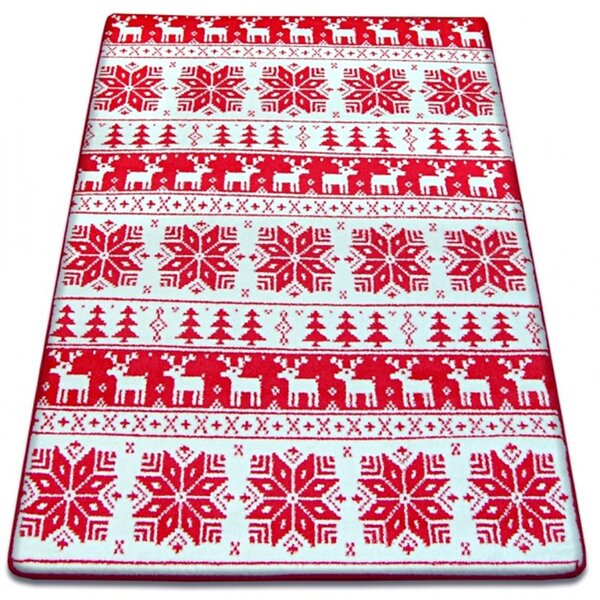 Kusový koberec Vianočné motívy červený 100x170 100x170cm