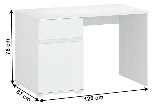 NovýNábytok.sk PC stolík Lafer 1D1S/120 (biela). Vlastná spoľahlivá doprava až k Vám domov. 1034084