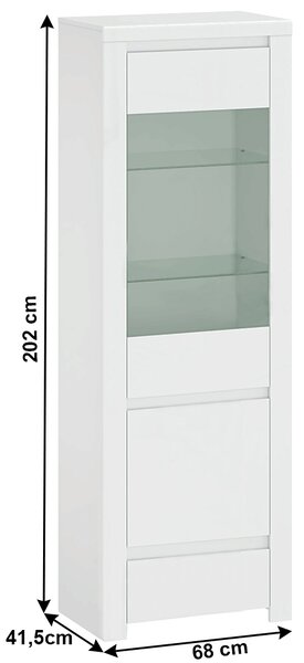 NovýNábytok.sk Vitrína Lafer 1D1W1S (biela). Vlastná spoľahlivá doprava až k Vám domov. 1034103