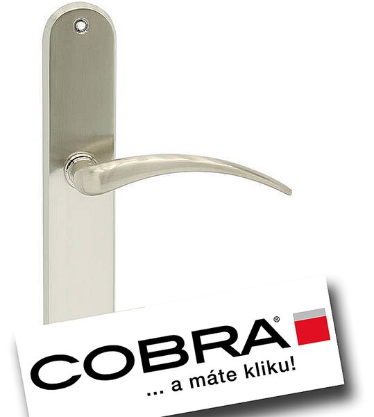 Dverné kovanie COBRA MILENA (OCS - chróm matný), kľučka pravá / guľa, Otvor na cylindrickú vložku PZ, COBRA OCS (chróm matný), 72 mm