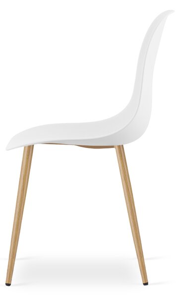 Jedálenský set: Stôl NP 80×80 cm sonoma + 4 ks WAT stoličky, biele/prírodné nohy