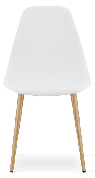 Jedálenský set: Stôl NP 80×80 cm sonoma + 4 ks WAT stoličky, biele/prírodné nohy