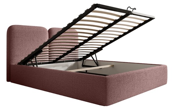 Manželská čalúnená posteľ s úložným priestorom Desio Slim 180x200 - tehlová