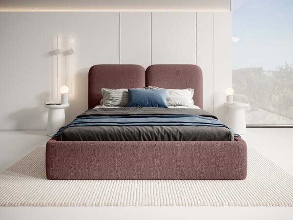 Manželská čalúnená posteľ s úložným priestorom Desio Slim 180x200 - tehlová
