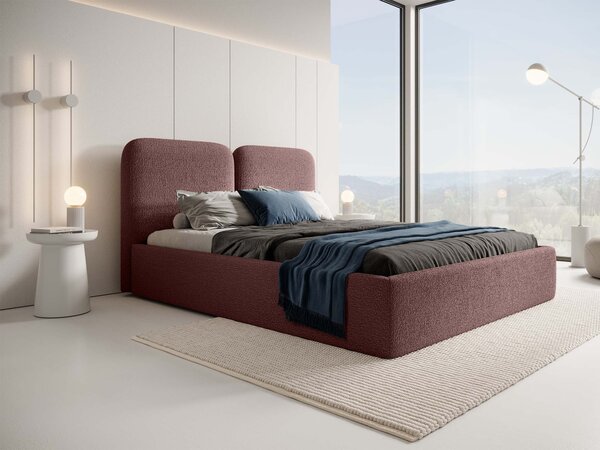 Manželská čalúnená posteľ s úložným priestorom Desio Slim 180x200 - tehlová
