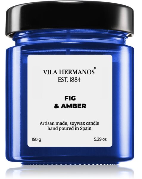 Vila Hermanos Apothecary Cobalt Blue Fig & Amber vonná sviečka 150 g