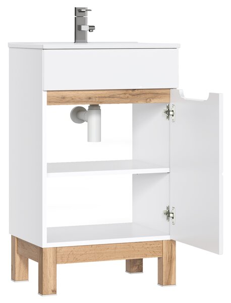 Comad Kúpeľňová skrinka pod umývadlo Bali White 50 biela/dub wotan
