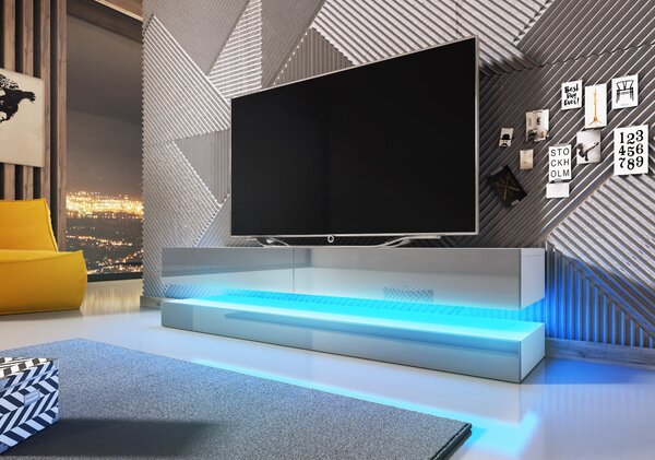 WIP TV stolík FLY Farba: Biela / sivý lesk