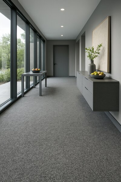 Condor Carpets , Koberec metráž Extreme 73, na mieru, šíře 4m, šedá, ab (mriežka), chodba / predsieň