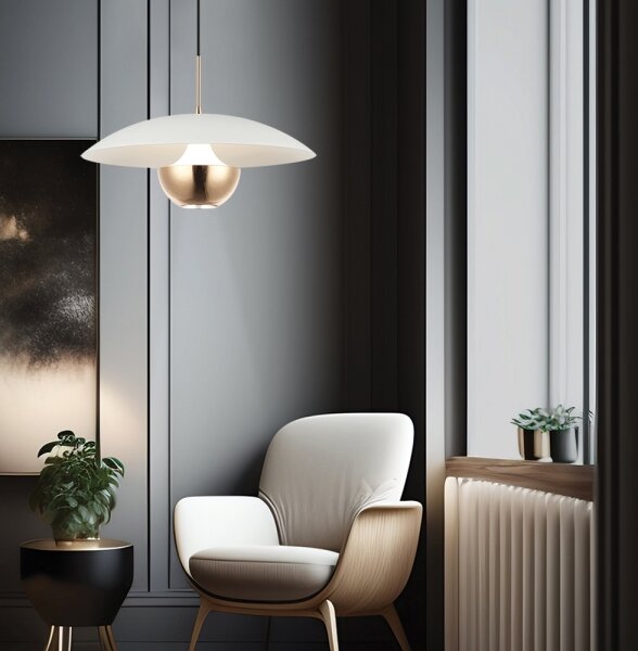 LED Luster na lanku VALIA LED/9W/230V biela/zlatá