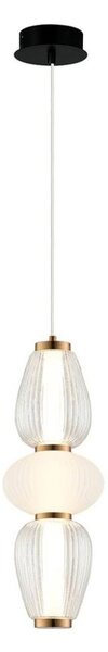 Závesný LED luster na lankách SHINY LED/17W/230V biela/zlatá