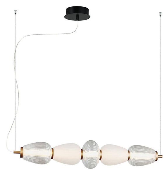 LED luster na lanku SHINY LED/23W/230V biela/zlatá