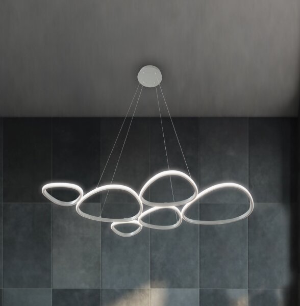 LED luster na lanku HELIX LED/61W/230V strieborný