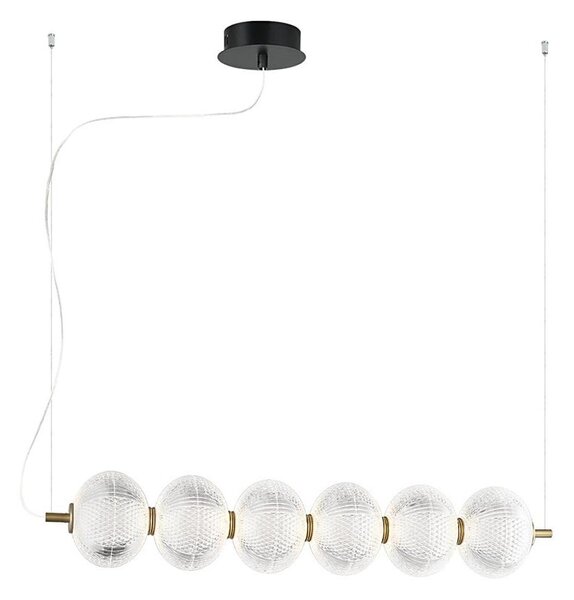 LED luster na lanku PELLUCID LED/23W/230V zlatý/číry
