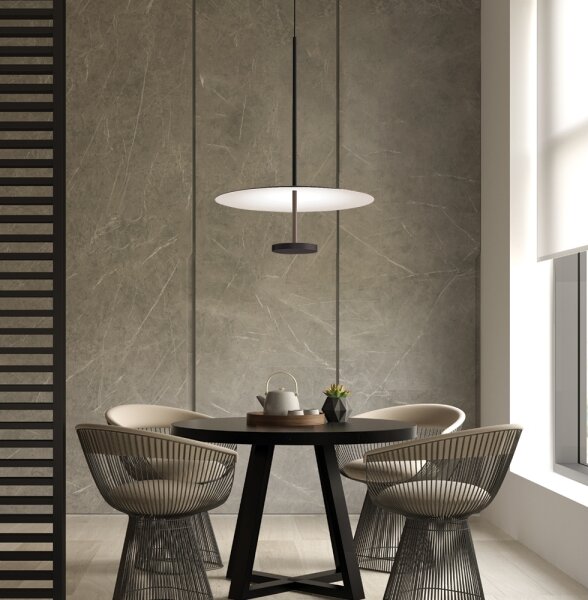 LED luster na lanku ROSS LED/13W/230V čierna/biela