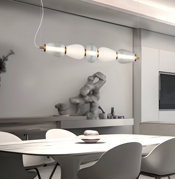 LED luster na lanku SHINY LED/23W/230V biela/zlatá