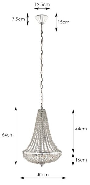 Markslöjd 106119 - Krištáľový luster na reťazi GRÄNSÖ 2xE14/40W/230V