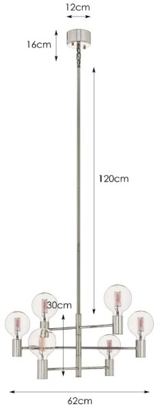 Markslöjd 106418 - Luster na tyči CAPITAL 6xE27/60W/230V mosadz