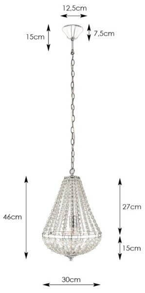 Markslöjd 104889 - Krištáľový luster na reťazi GRÄNSÖ 1xE27/60W/230V