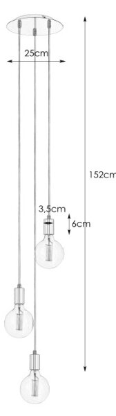 Markslöjd 106334 - Luster na lanku SKY 3xE27/60W/230V
