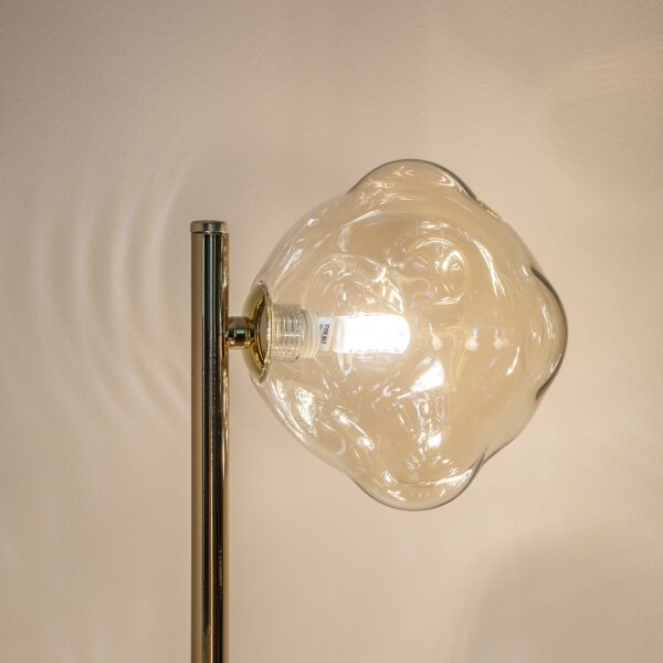 Brilagi - Stojacia lampa VULCANO 3xG9/8W/230V zlatá/dymová béžová