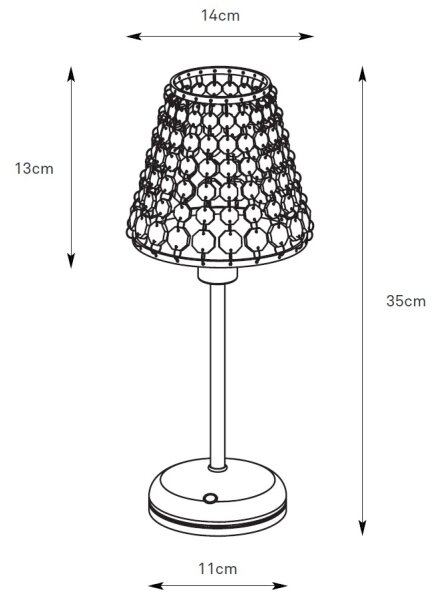 Markslöjd 109125 - LED stmievateľná nabíjacia stolná lampa LIORA 1xE14/2W/2000 mAh mosadz