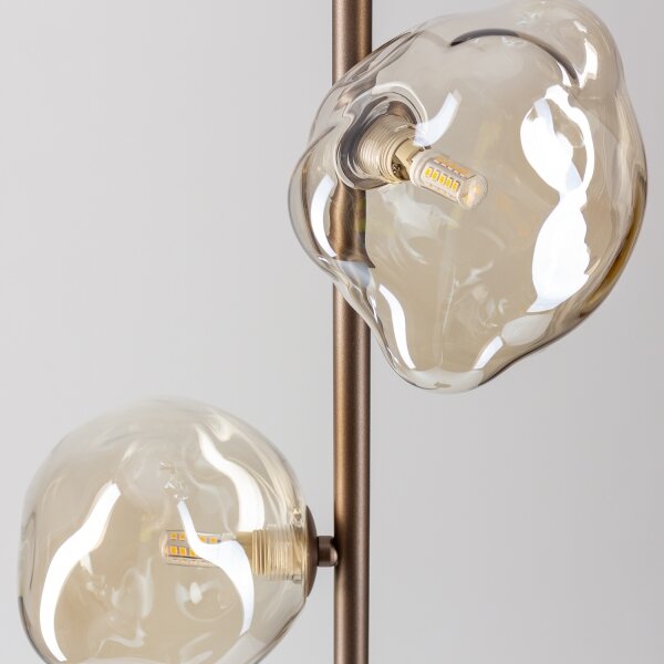 Brilagi - Stojacia lampa VULCANO 3xG9/8W/230V bronzová/dymová béžová