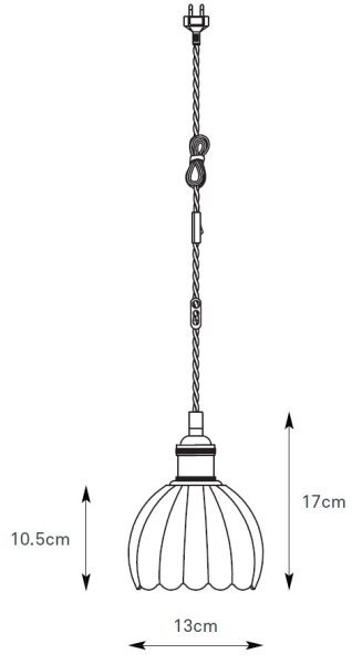 Markslöjd 109137 - Závesné svietidlo na kábli GOTA 1xE14/40W/230V dymovo-béžové/mosadz