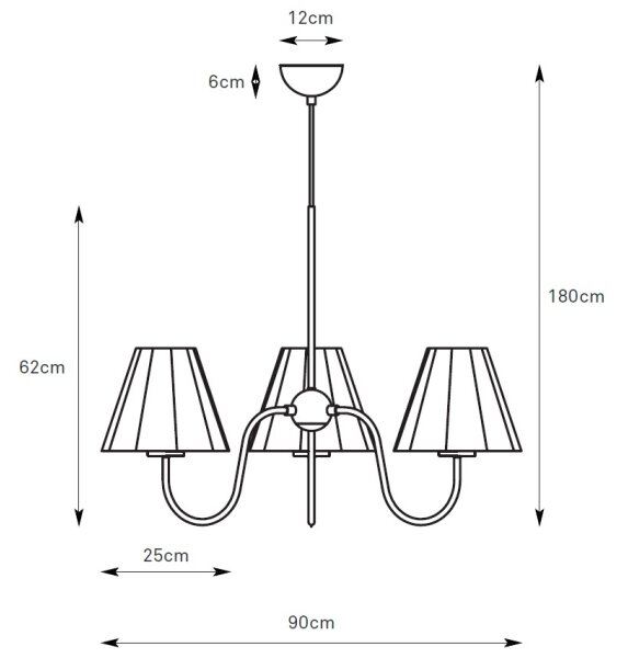 Markslöjd 109172 - Luster na lanku VEYA 3xE14/40W/230V priemer 90 cm ľan/čierna