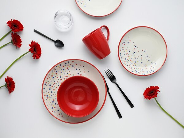 KOMBINOVANÝ SERVIS Joy Rot-bunt 16-dielne Creatable - Online Only bytové doplnky, Online Only