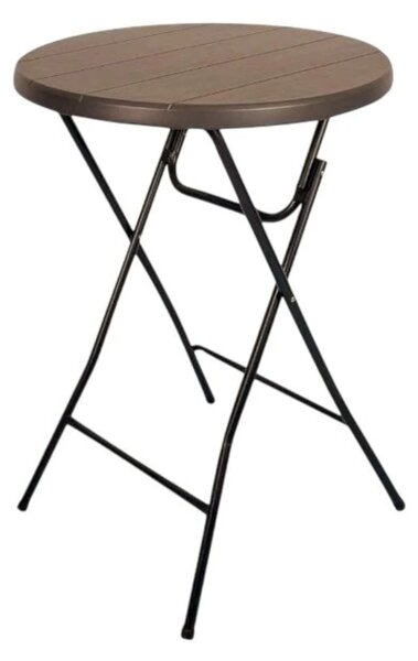 AKCE! Bistro stolek koktejlový průměr 80 cm - IMITACE RATANU BSTL80R Farba obrusu: BIELA / WHITE