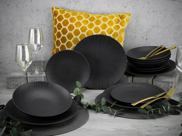 JEDÁLENSKÝ SERVIS Vesuvio black 12-dielne Creatable - Online Only bytové doplnky, Online Only