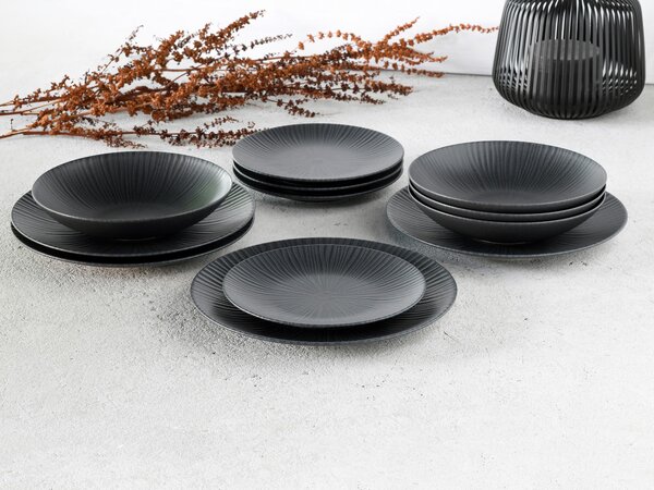 JEDÁLENSKÝ SERVIS Vesuvio black 12-dielne Creatable - Online Only bytové doplnky, Online Only
