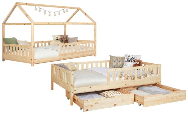 POSTEĽ S ÚLOŽNÝM PRIESTOROM, 90/200 cm prírodná farba MID.YOU - Detské izby, Online Only