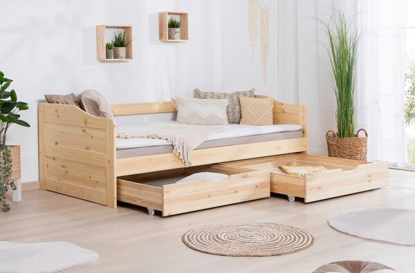 POSTEĽ S ÚLOŽNÝM PRIESTOROM, 90/200 cm prírodná farba MID.YOU - Detské izby, Online Only